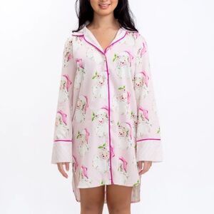 NWT Jolly Santa Luxe Sateen Sleep Shirt womens size small
